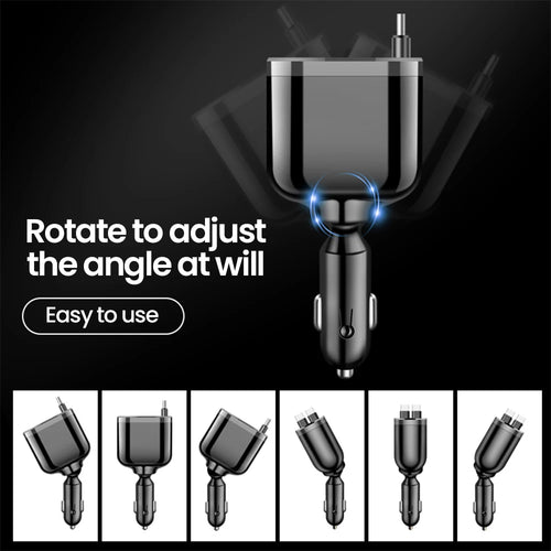 5-in-1 Retractable Fast Car Charger